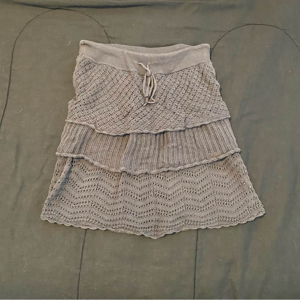 Athleta Gray Textured Mini Skirt
